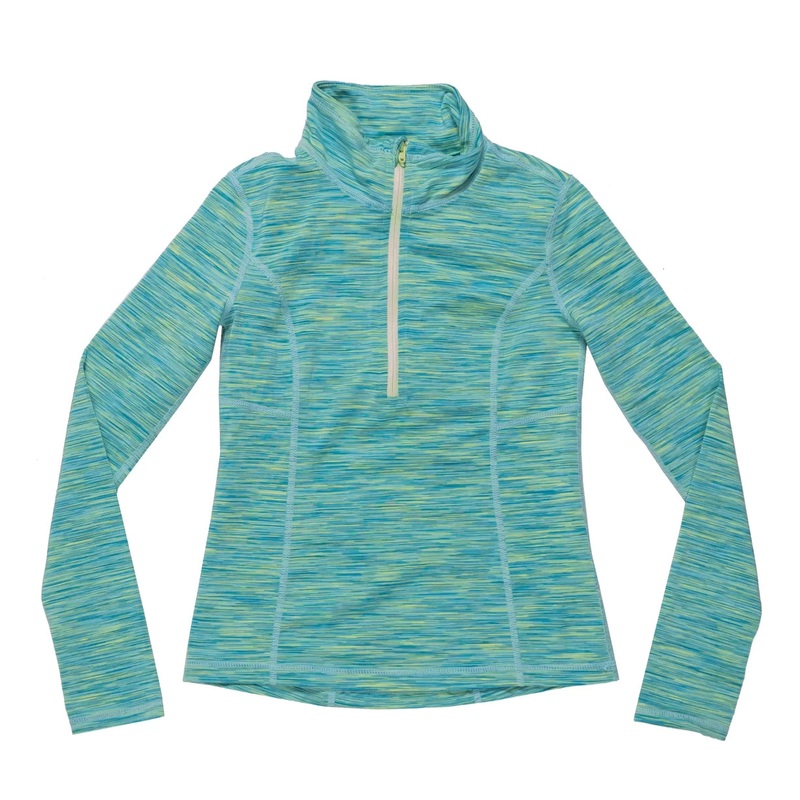 Zella Striped 1/4 Zip Pullover Shirt - Girls' XS Green