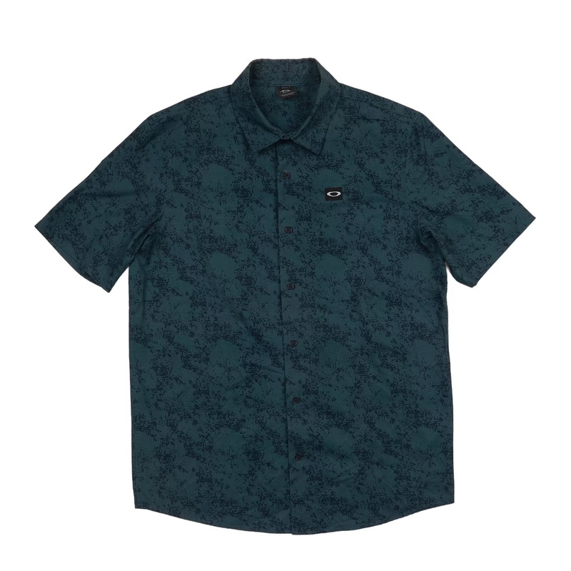 Oakley Short-Sleeve Button-Down T-Shirt - Men's M Green