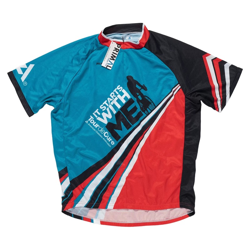 Primal Wear Sport Cut Short Sleeve Raglan Cycling Jersey - Men's 3XL Blue