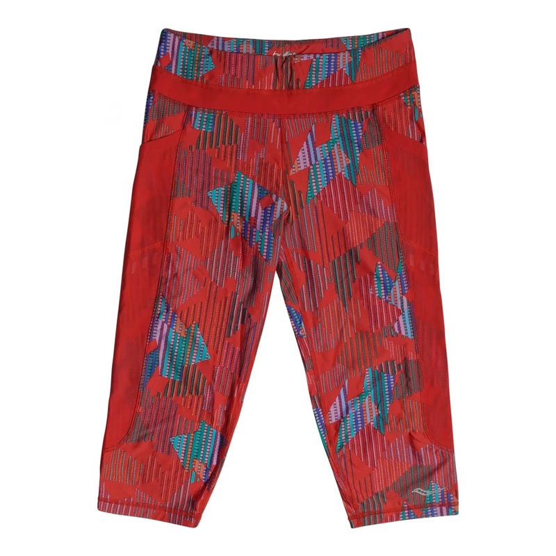 Saucony Bullet Capri Leggings L Coral Red