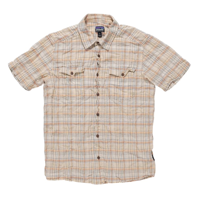 Patagonia Steersman Shirt - Men's M Orange/Yellow
