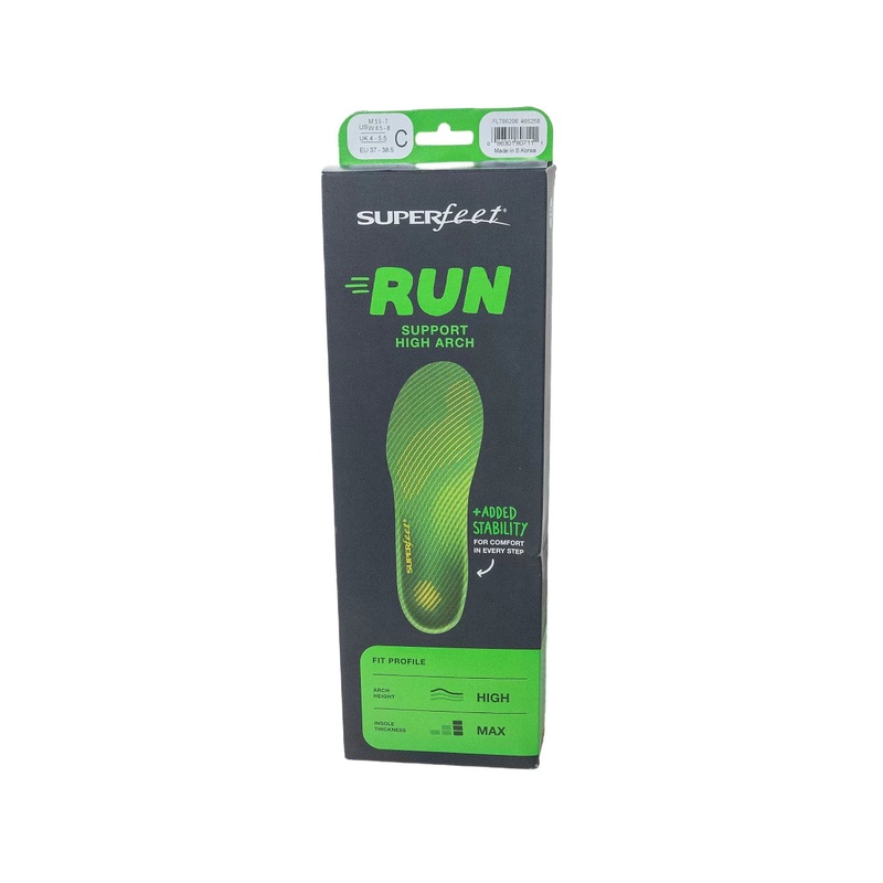 Superfeet Run Support High Arch Insoles see tech specs Green