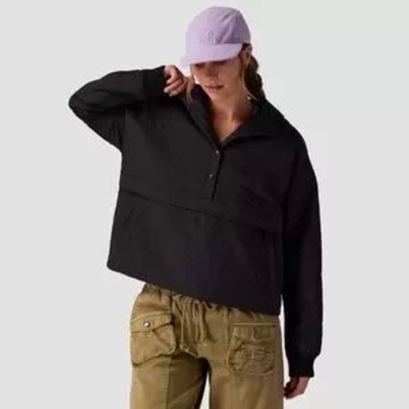 Stoic Daisy Quilted Pullover M Stretch Limo