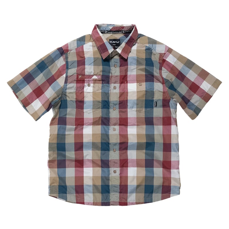 Kavu Short Sleeve Button Up - Men's L Plaid