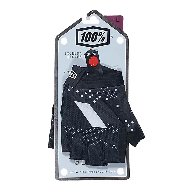 100 Percent Exceeda Gel Short Finger Cycling Gloves L Black