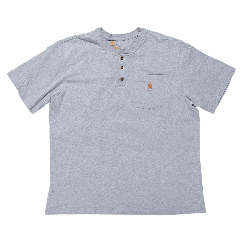 Carhartt Loose Fit Heavyweight Short-Sleeve Pocket Henley T-Shirt - Men's XL Heather