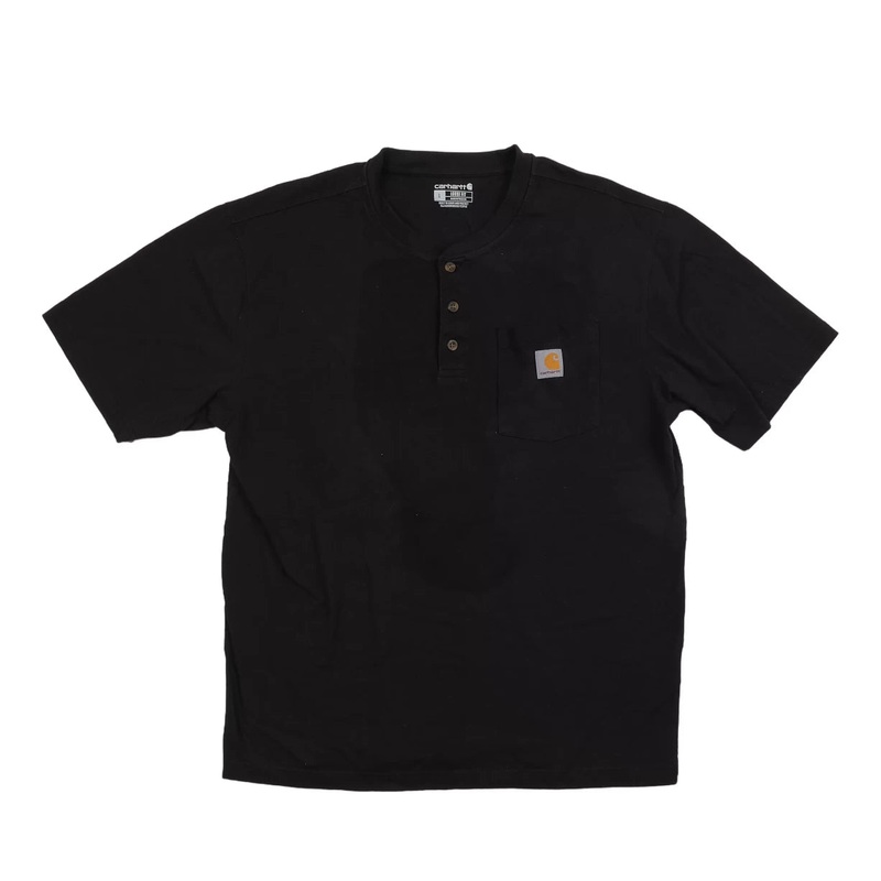 Carhartt Short-Sleeve Pocket Henley T-Shirt - Men's L Black
