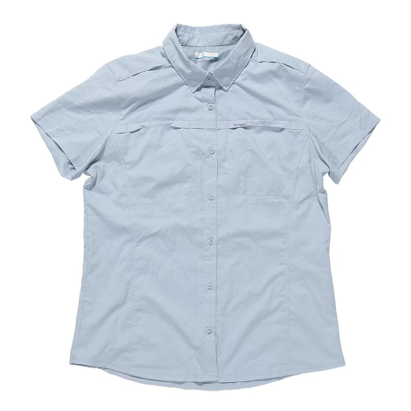 Columbia PFG Cool Release Woven Short Sleeve Shirt - Women's M Blue