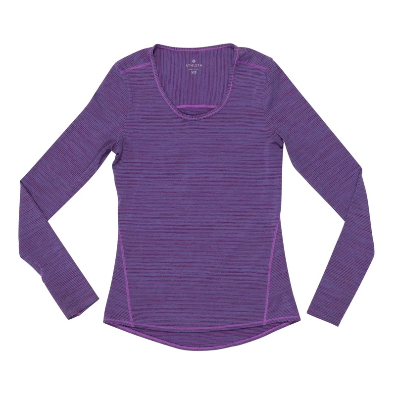Athleta Shadow Stripe Chi Top - Women's XXS Purple