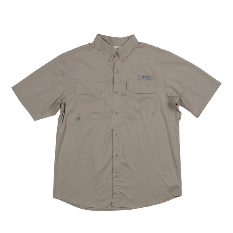 Columbia PFG Blood and Guts III Short Sleeve - Men's M Khaki