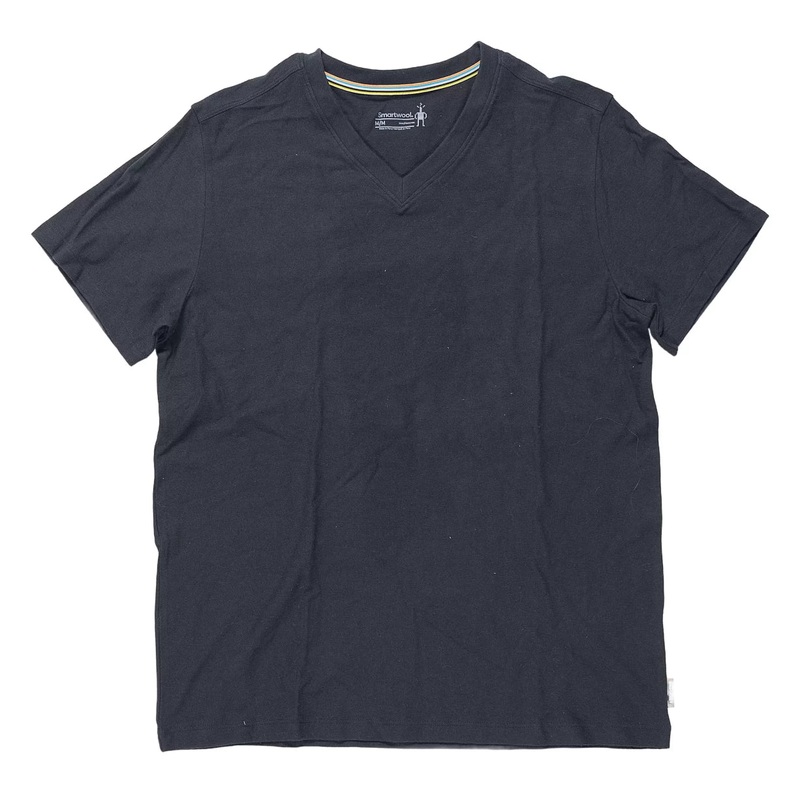 SmartWool Perfect V-Neck Short Sleeve Tee - Men's M Black