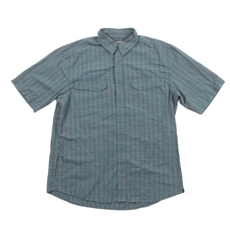 Woolrich Short Sleeve Button Down Shirt - Men's L Blue
