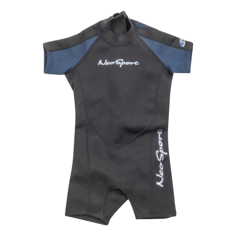 NeoSport 2mm Back Zip Shorty Wetsuit - Kids' 4 Blue/Black