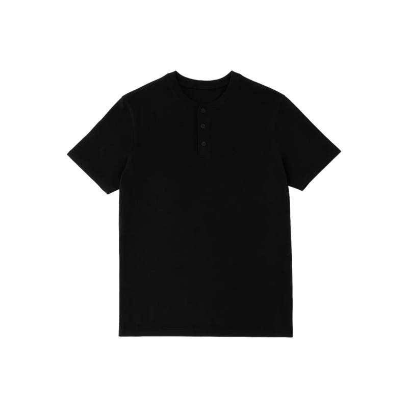 Western Rise X Cotton Short Sleeve Henley M Black