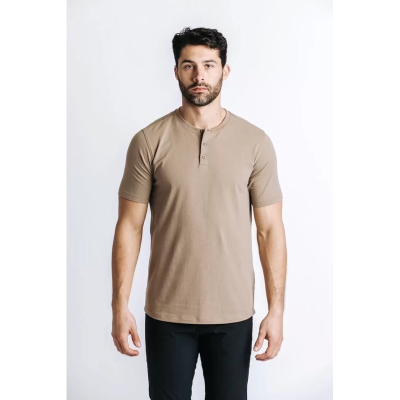 Western Rise X Cotton Short Sleeve Henley M Sand