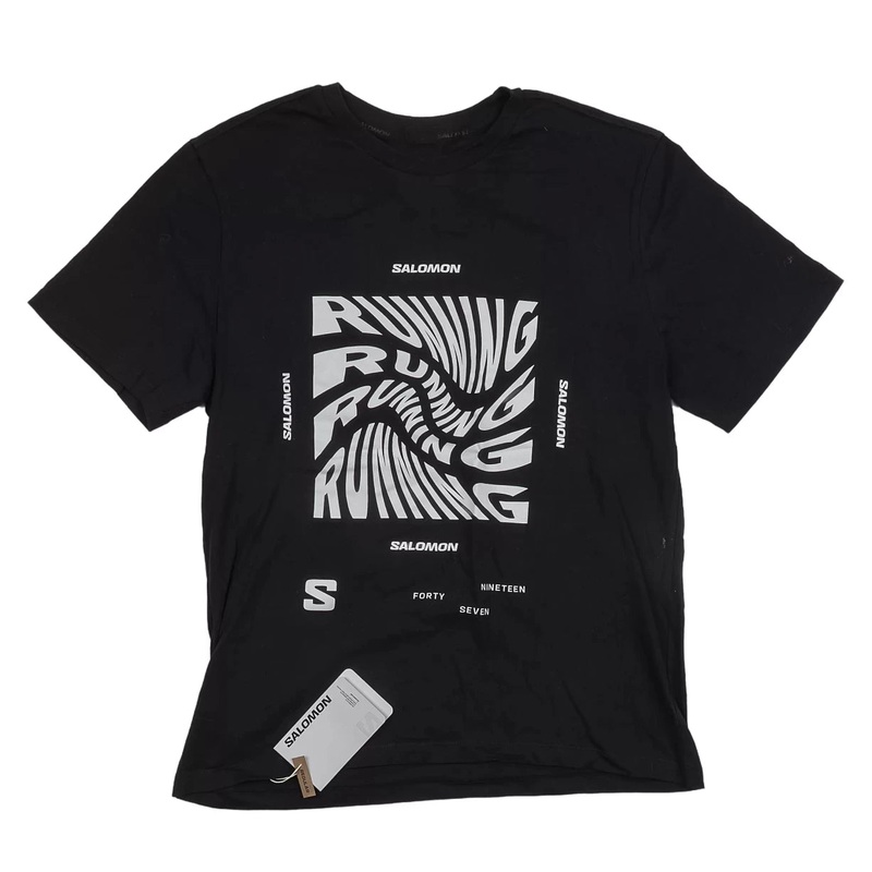 Salomon Running Graphic Short Sleeve T-Shirt - Men's S Black