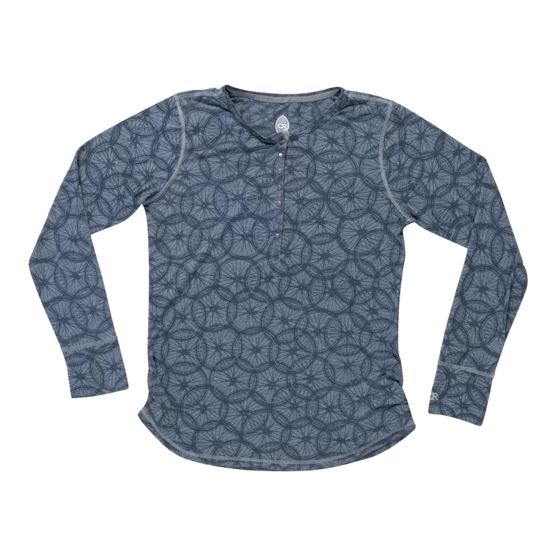 Club Ride Long Sleeve Henley - Women's M Blue