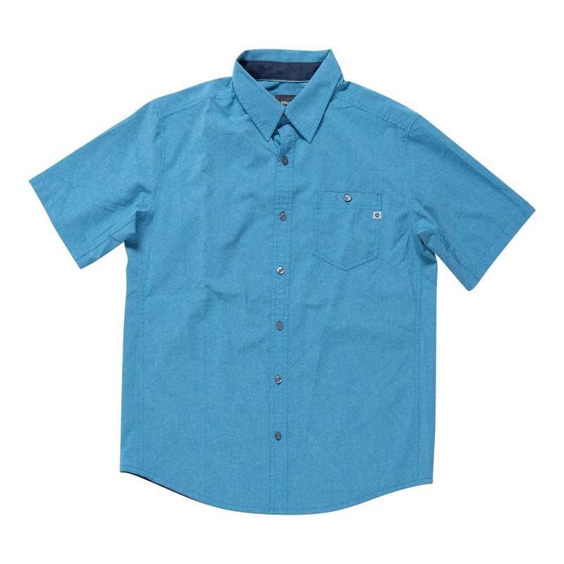 Marmot AirExchange Perforated Short-Sleeve Shirt - Men's M Blue