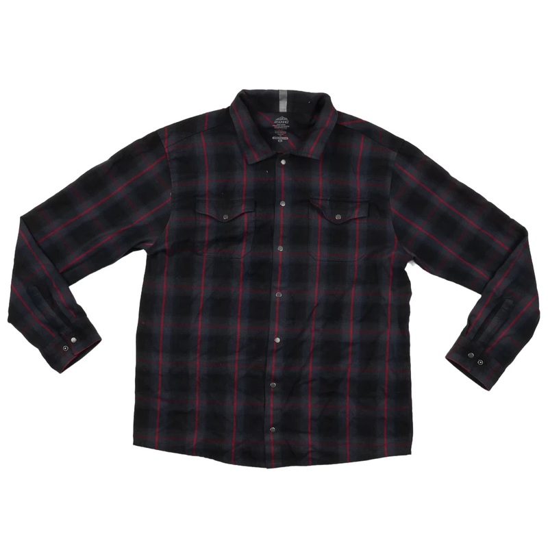 Zoic Long-Sleeve Snap-Button Cycling Shirt - Men's XL Blue/Red
