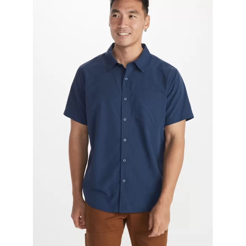 Marmot Aerobora UPF 50 Quick Dry Short-Sleeve Shirt M Navy