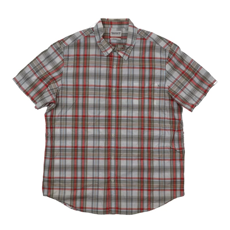 Timberland Check Poplin Short-Sleeve Shirt XL Multi