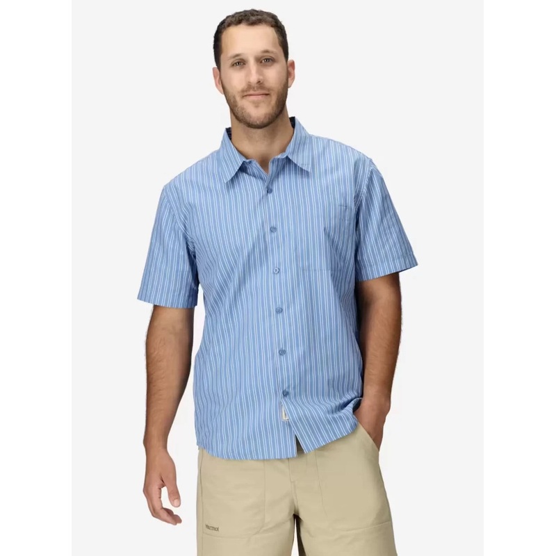Marmot AirExchange UPF 40 Novelty Short-Sleeve Collared Shirt M Striped