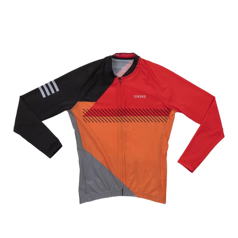 Siroko Long-Sleeve Cycling Jersey - Men's XL Red/Orange