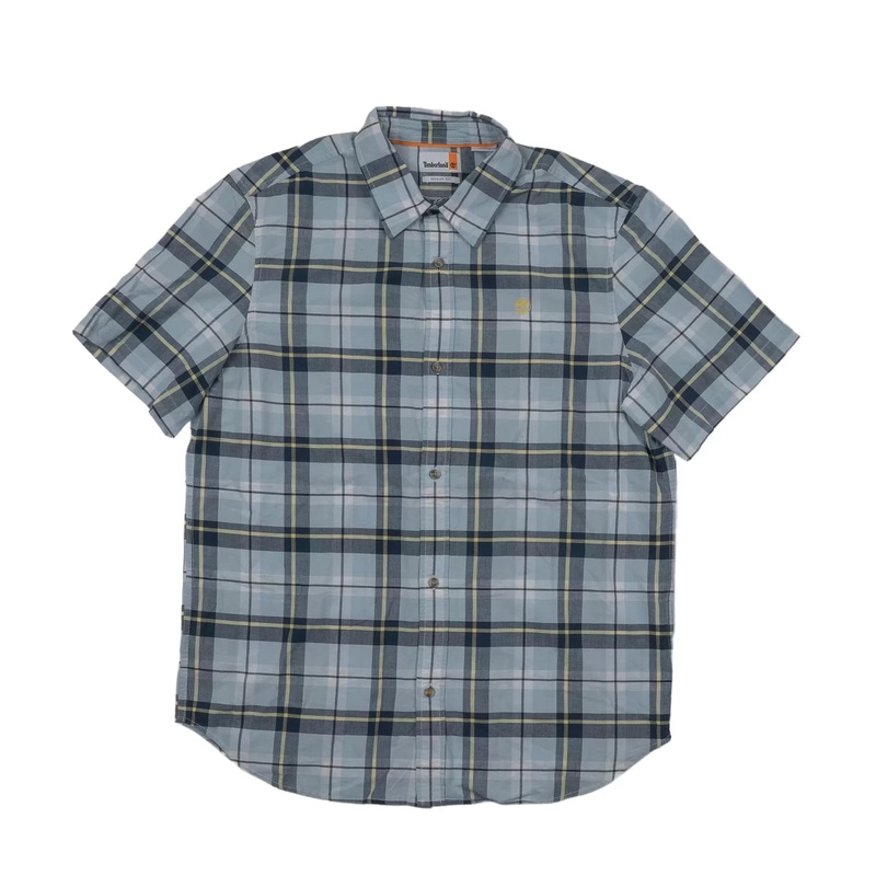 Timberland Poplin Check Short Sleeve Shirt L Multi