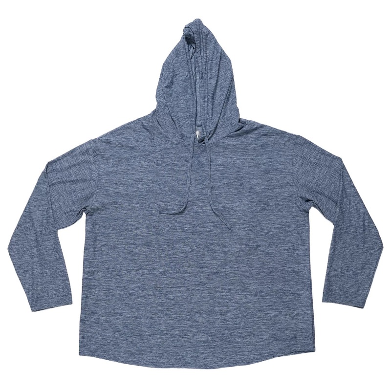 32 Degrees Cool Long Sleeve Hooded T-Shirt - Women's XXL Blue/Gray