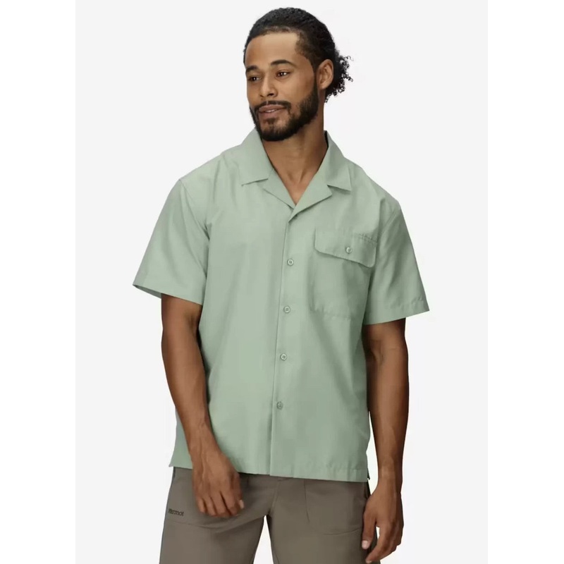 Marmot AirExchange UPF 40 Short-Sleeve Camp Collared Shirt M Green