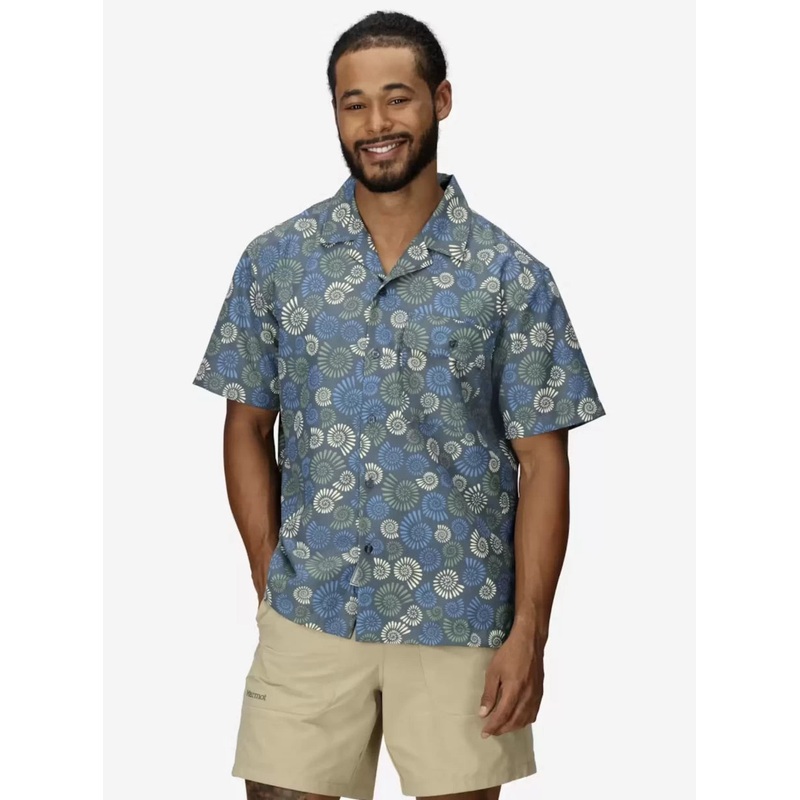 Marmot AirExchange UPF 40 Short-Sleeve Novelty Camp Collared Shirt M Multi