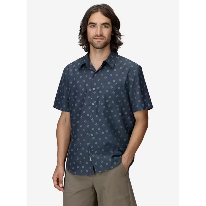 Marmot AirExchange UPF 40 Novelty Short-Sleeve Collared Shirt M Thunder Blue