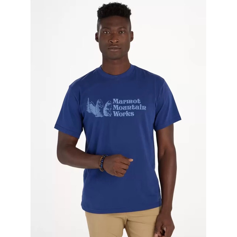 Marmot Mountain Works Short Sleeve T-Shirt M Blue