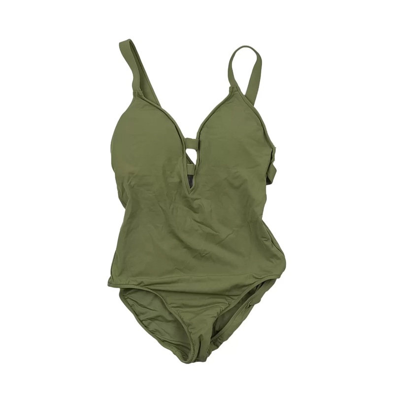 Seafolly Active V-Neck One-Piece Swimsuit - Women's S Green