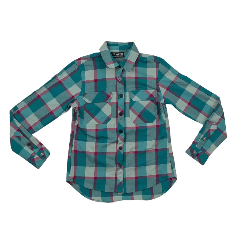Sombrio Silhouette Riding Long-Sleeve Shirt - Women's M Blue Plaid
