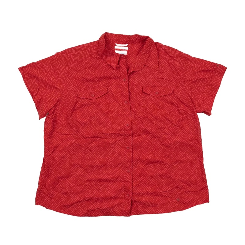 Columbia Button Up Shirt 2XL Red