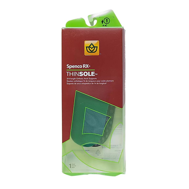 Spenco RX Thinsole 3/4 Length Insoles - Women's 5-6 Green