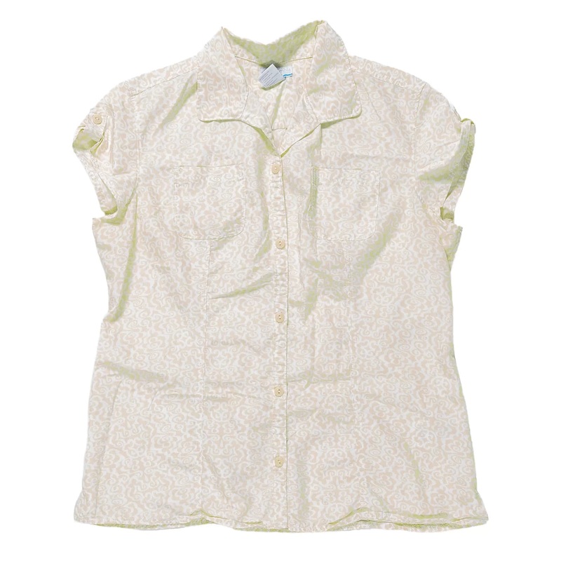 Columbia Short Sleeve Button Down Shirt - Women's L Yellow
