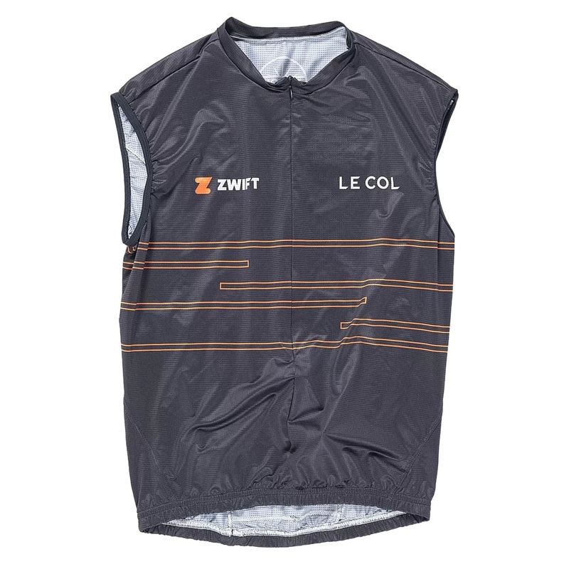 ZwiftLe Col x Tour de Zwift Sleeveless Spinning Mesh 3/4 Zip Jersey - Men's M Black