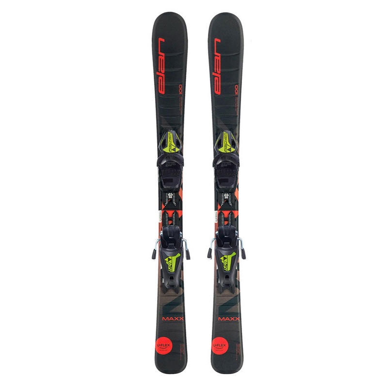 Elan Maxx Kid's Skis w/ Fischer FJ7 Bindings 110cm Fischer FJ7 Black/Yellow