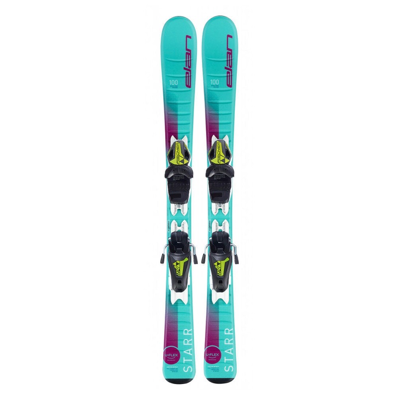 Elan Starr Kid's Skis w/ Fischer FJ7 Bindings 110cm Fischer FJ7 Black/Yellow