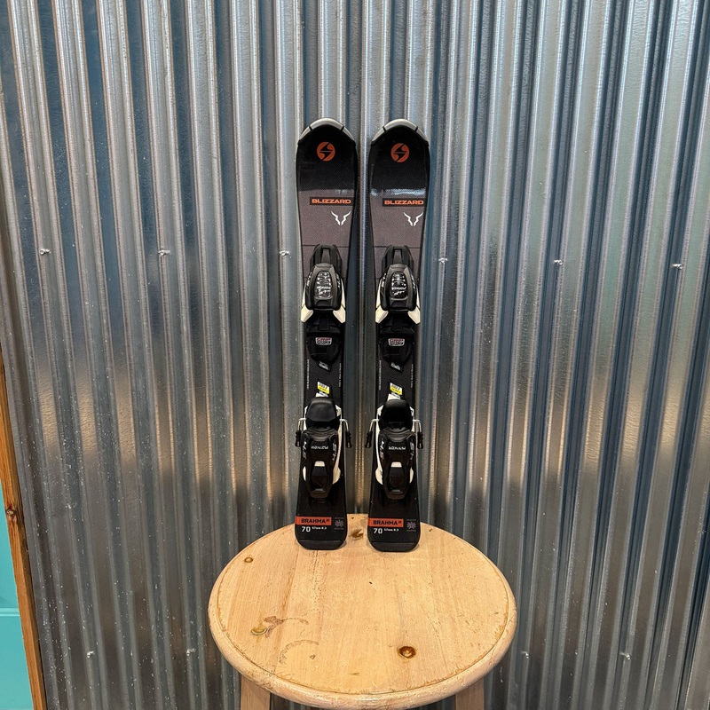 Blizzard Brahma JR Kid's Skis w/ Marker 4.5 GW Bindings - USED 70cm Marker 4.5 GW White/Black