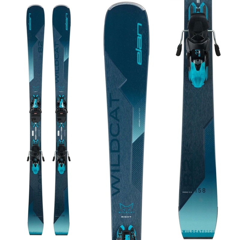 Elan Wildcat 82 CX W Women's Skis w/ Elan ELW 11 GW Bindings 2023 158cm (R12m) Elan ELW 11 GW Black/Turq.