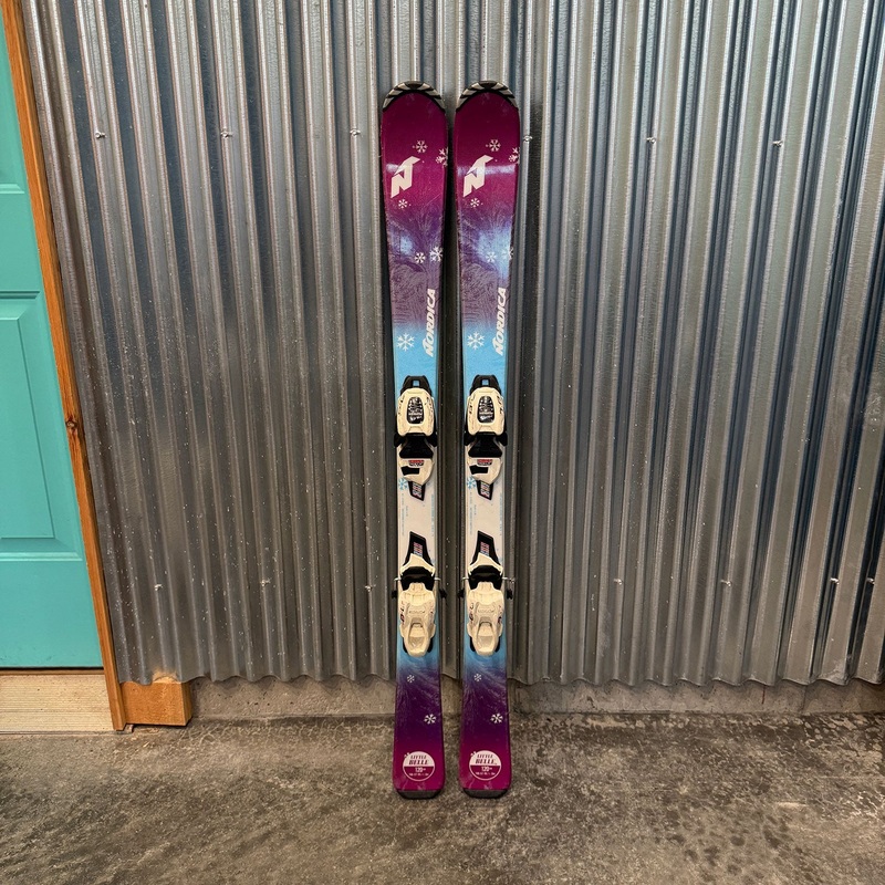 Nordica Little Belle Kid's Skis w/ Marker FDT 7 GW Bindings - USED 120cm Marker FDT 7 GW White/Black