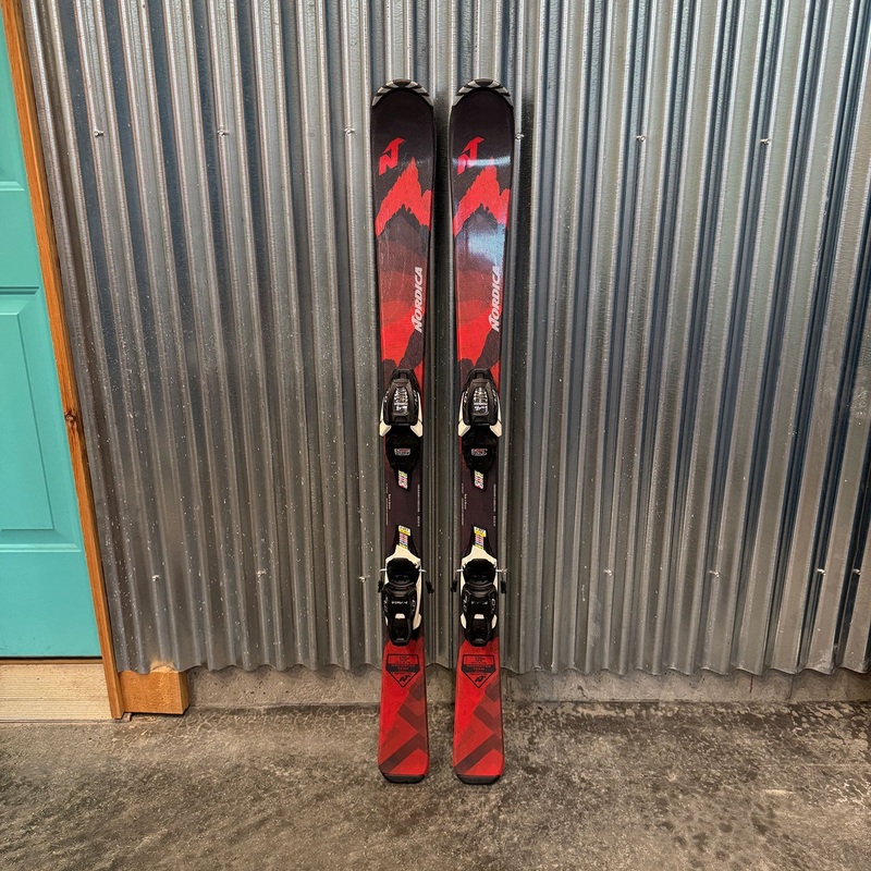 Nordica Navigator Team Kid's Skis w/ Marker FDT 7 GW Bindings - USED 120m Marker FDT 7 GW Black/White