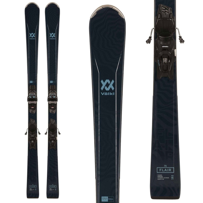 Volkl Flair 76 Women's Skis w/ Marker Vmotion 10 GW Bindings 2024 161cm (R14.2m) Marker Vmotion 10 GW Black/Blue