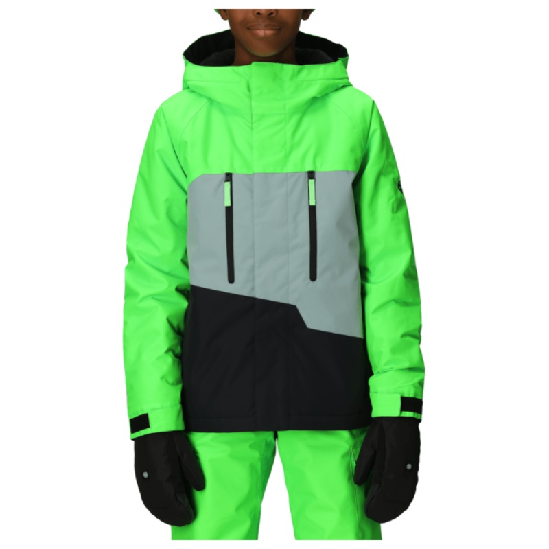 686 Boys Geo Insulated Jacket BOREALIS GREEN COLORBLOCK M