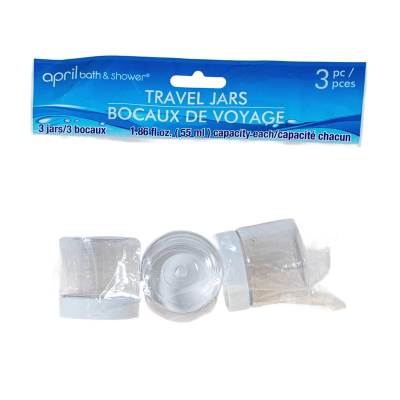 April Bath and Shower Travel Jars - 3 Piece One Size Clear