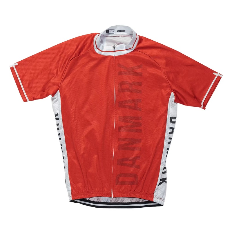 OCG Denmark Short Sleeve Cycling Jersey XL Red/White