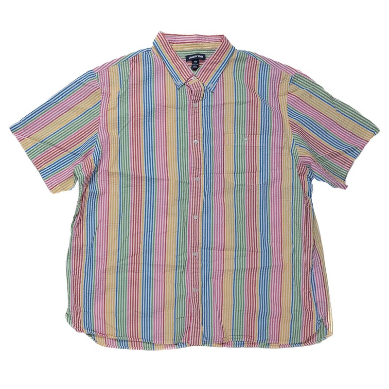 Lands' End Short Sleeve Button Down - Men's XXL Multi